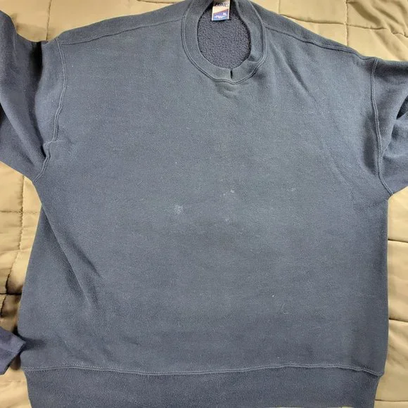 Vintage Jerzees And Bike Mens XL Dark Blue Pullover Long Sleeve Made In The USA